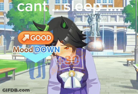 Cartoon Girl With Good Mood Down Sign GIF