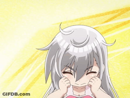 Cartoon Girl With Gray Hair And Red Eyes GIF