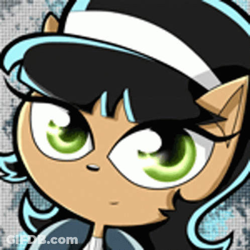 Cartoon Girl With Green Eyes GIF