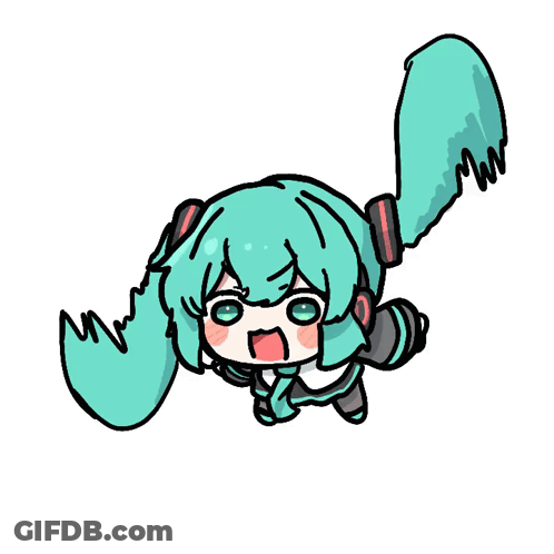 Cartoon Girl With Green Hair And Headphones GIF