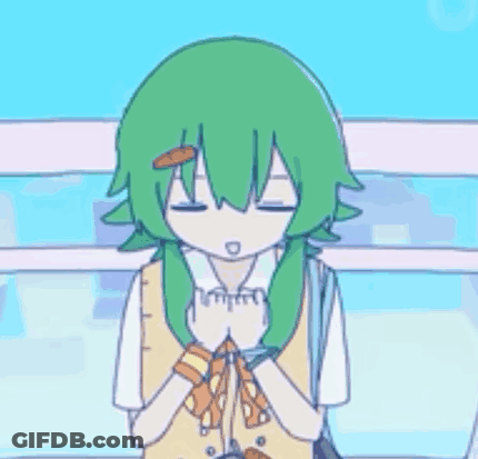Cartoon Girl With Green Hair Covering Ears GIF
