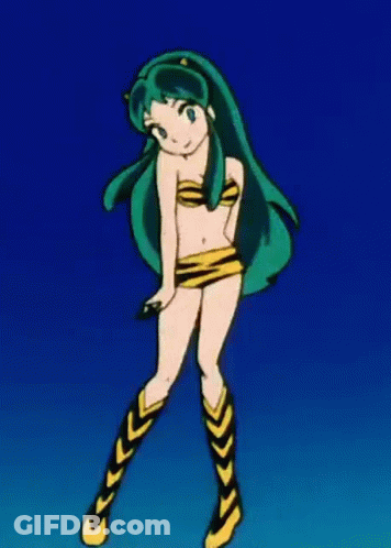 Cartoon Girl With Green Hair In Bikini And Boots GIF