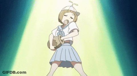 Cartoon Girl With Hat In Spotlight GIF