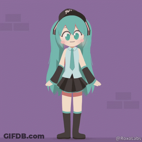 Cartoon Girl With Headphones And NY Hat GIF