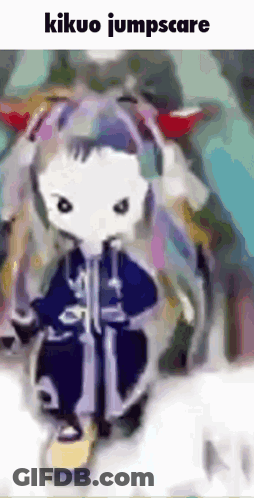 Cartoon Girl With Headphones Kikuo Jumpscare GIF
