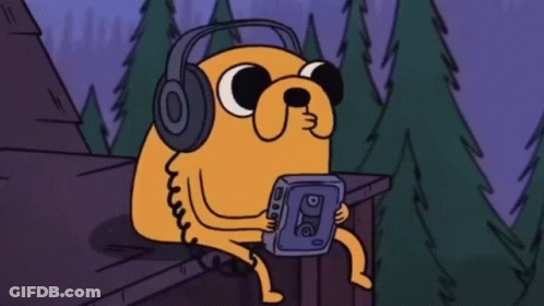 Cartoon Girl With Headphones Letter H GIF