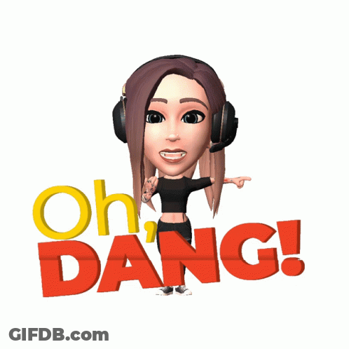 Cartoon Girl With Headphones Saying Oh Dang GIF