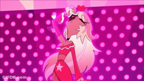 Cartoon Girl With Heart Head And Polka Dot Background GIF