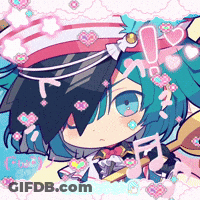 Cartoon Girl With Hearts And Music Notes GIF