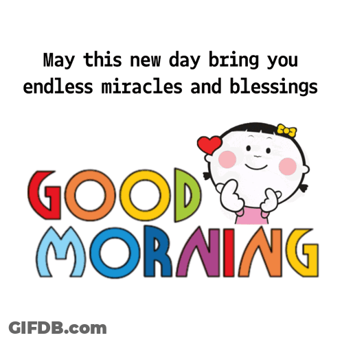 Cartoon Girl With Hearts Good Morning GIF