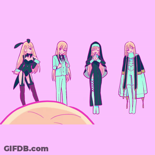 Cartoon Girl With Hearts In Eyes GIF