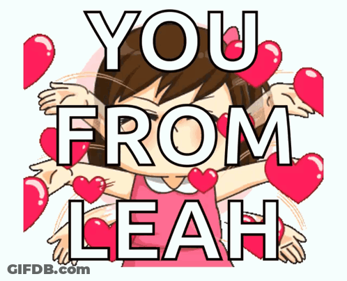 Cartoon Girl With Hearts Says You GIF
