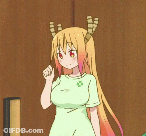 Cartoon Girl With Horns Surrounded By Hearts GIF