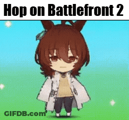 Cartoon Girl With Horse On Head Hop On Battlefront 2 GIF