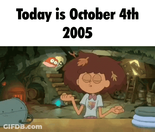 Cartoon Girl With Leaf On Head Today Is October 4Th 2005 GIF