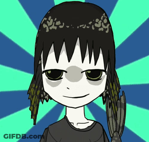 Cartoon Girl With Leopard Print Hair GIF