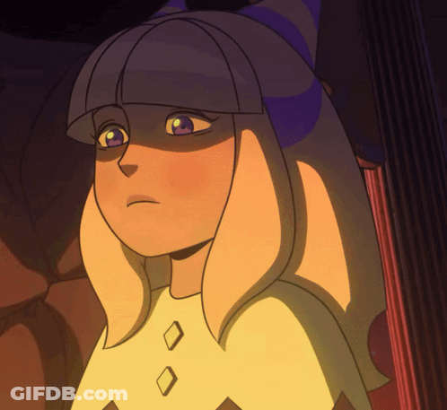 Cartoon Girl With Long Blonde Hair And Green Eyes GIF