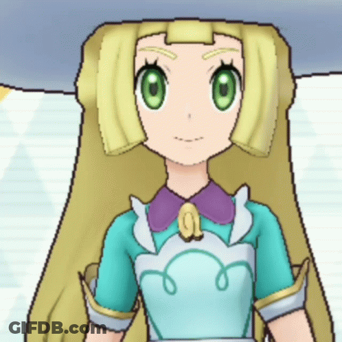 Cartoon Girl With Long Blonde Hair And Green Eyes GIF