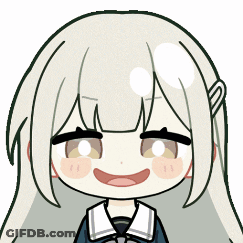 Cartoon Girl With Long White Hair And Brown Eyes GIF
