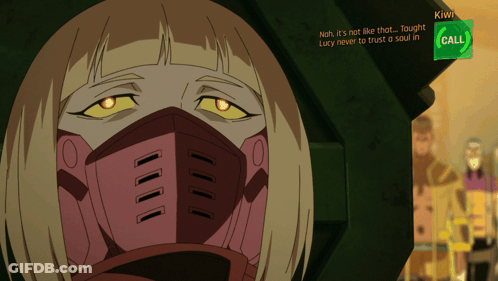 Cartoon Girl With Mask And Call Button GIF