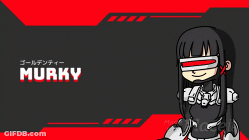 Cartoon Girl With Name Murky On Top GIF