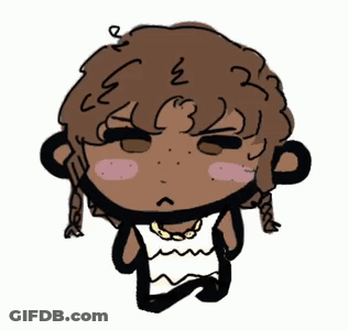 Cartoon Girl With Necklace And Braids GIF