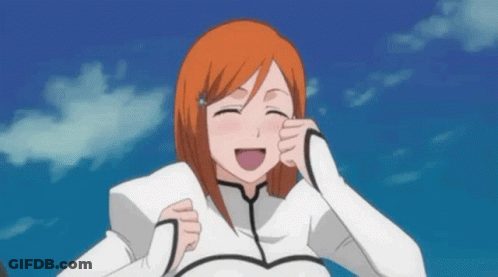 Cartoon Girl With Orange Hair Laughing GIF