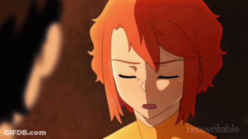 Cartoon Girl With Orange Hair Saying Browntable GIF
