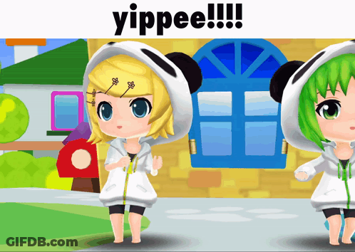 Cartoon Girl With Panda Hood Yippee GIF