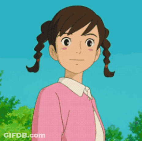 Cartoon Girl With Pigtails In Pink Jacket GIF