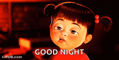 Cartoon Girl With Pigtails Saying Good Night GIF