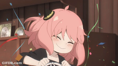 Cartoon Girl With Pink Hair And Black Hat Smiling GIF