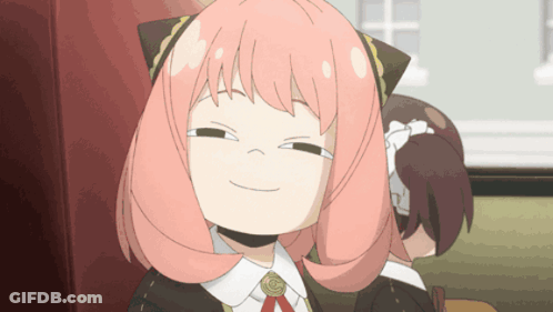 Cartoon Girl With Pink Hair And Cat Ear Smiling GIF