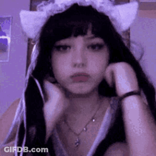 Cartoon Girl With Pink Hair And Horns GIF