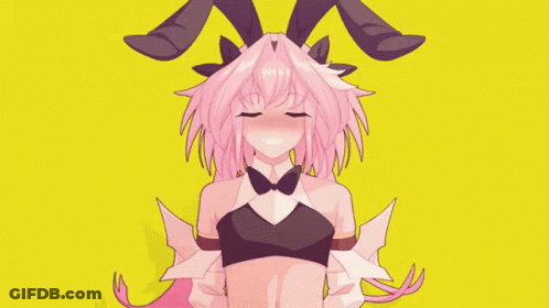 Cartoon Girl With Pink Hair And Horns GIF