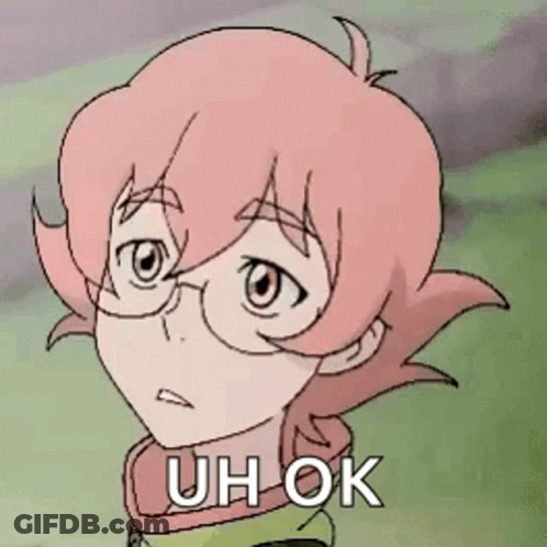 Cartoon Girl With Pink Hair Glasses Uh Ok GIF