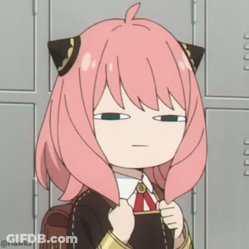 Cartoon Girl With Pink Hair Making Funny Face #Hawks GIF