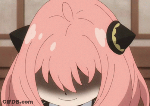 Cartoon Girl With Pink Hair Smiling GIF