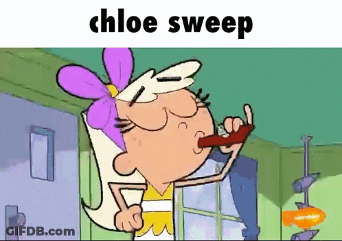 Cartoon Girl With Purple Flower Brushing Teeth GIF