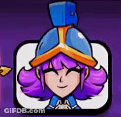 Cartoon Girl With Purple Hair And Helmet GIF