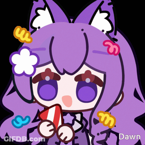 Cartoon Girl With Purple Hair Dawn GIF