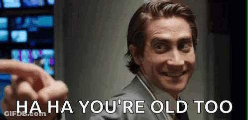 Cartoon Girl With Purple Hair Saying You're So Old GIF