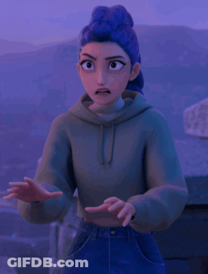 Cartoon Girl With Purple Hair Saying You're So Old GIF