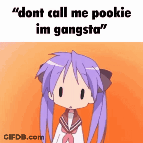 Cartoon Girl With Purple Hair Says Don't Call Me Pookie I'm Gangsta GIF