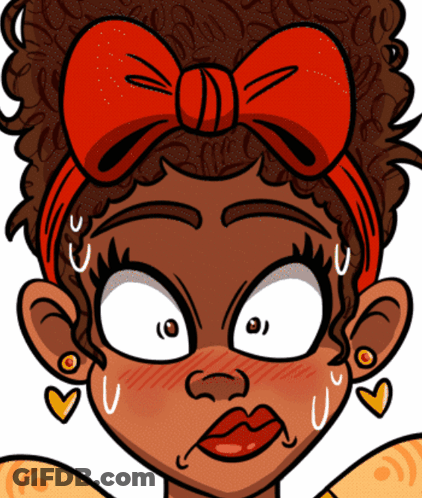 Cartoon Girl With Red Bow GIF