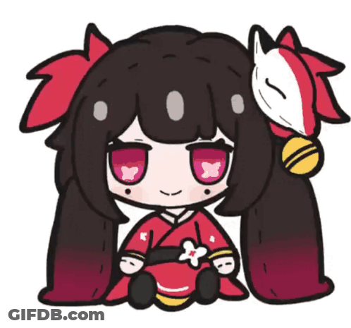 Cartoon Girl With Red Eyes GIF