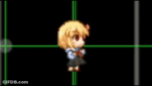Cartoon Girl With Red Eyes Saying HP Attack Graze GIF