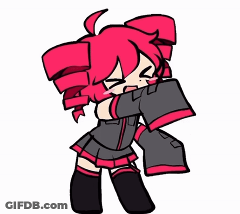 Cartoon Girl With Red Hair And Black Clothes GIF