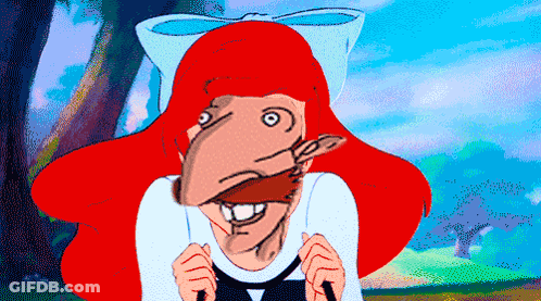 Cartoon Girl With Red Hair And Bow GIF