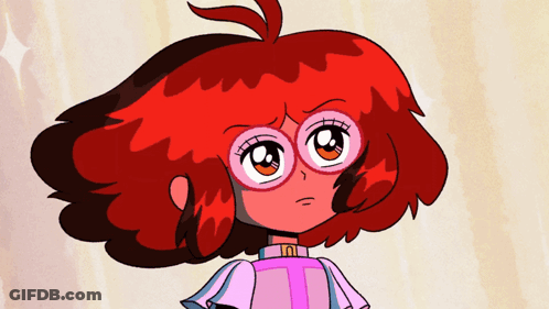 Cartoon Girl With Red Hair And Glasses GIF